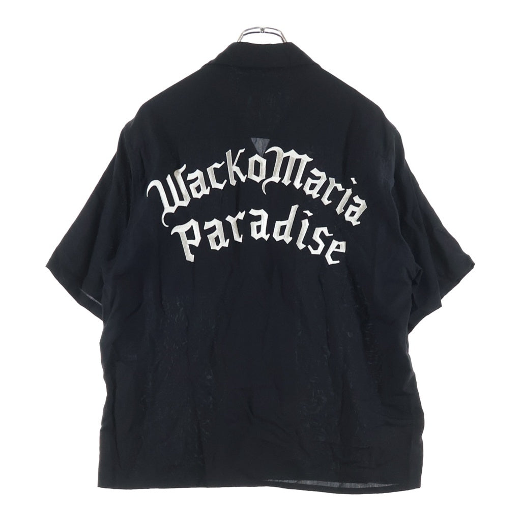 WACKO MARIA(ワコマリア) 26SS 50s OPEN COLLAR SHIR ロゴエンブロイダリー ポケット 半袖シャツ ブラック 26SS-WMS-OC04