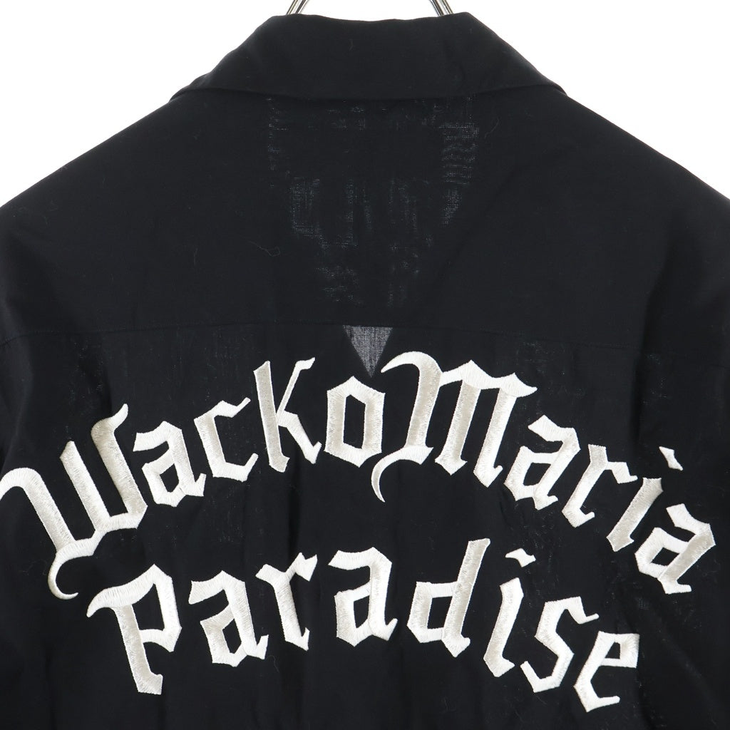 WACKO MARIA(ワコマリア) 26SS 50s OPEN COLLAR SHIR ロゴエンブロイダリー ポケット 半袖シャツ ブラック 26SS-WMS-OC04