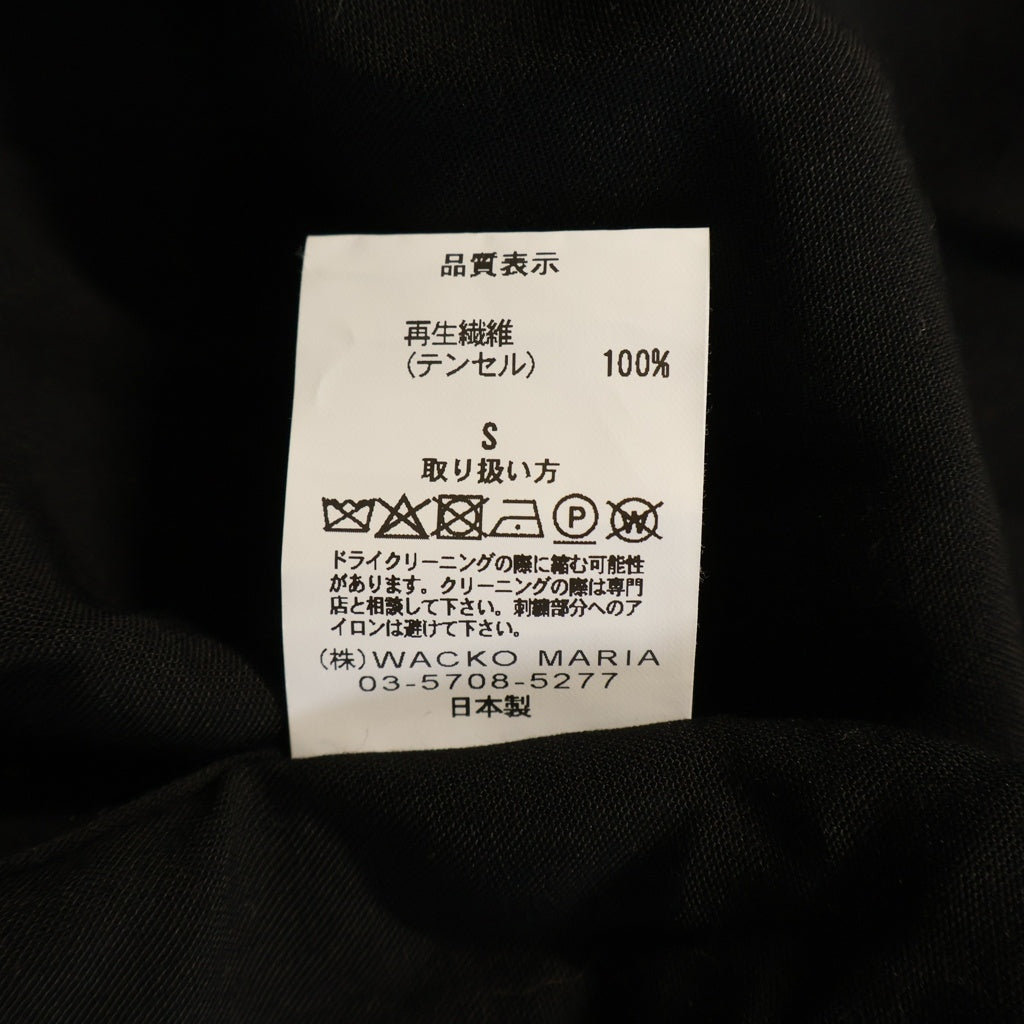 WACKO MARIA(ワコマリア) 26SS 50s OPEN COLLAR SHIR ロゴエンブロイダリー ポケット 半袖シャツ ブラック 26SS-WMS-OC04