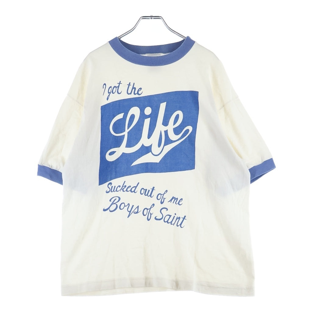 SAINT MICHAEL(セントマイケル) 26SS ×Boys of Summer BOS SS T-SHIRT RINGER TEE ボーイズ オブ サマー リンガークルーネック半袖Tシャツカットソー ホワイト SM-MK8-0000-C16