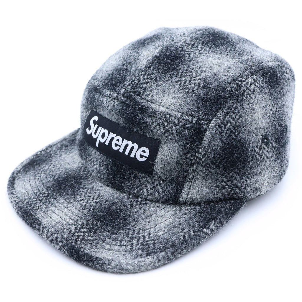 SUPREME(シュプリーム) ×25AW Harris Tweed Camp Cap ハリーズ ツイードキャンプ キャップ 帽子 ブラック