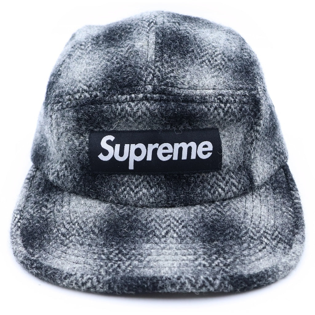 SUPREME(シュプリーム) ×25AW Harris Tweed Camp Cap ハリーズ ツイードキャンプ キャップ 帽子 ブラック