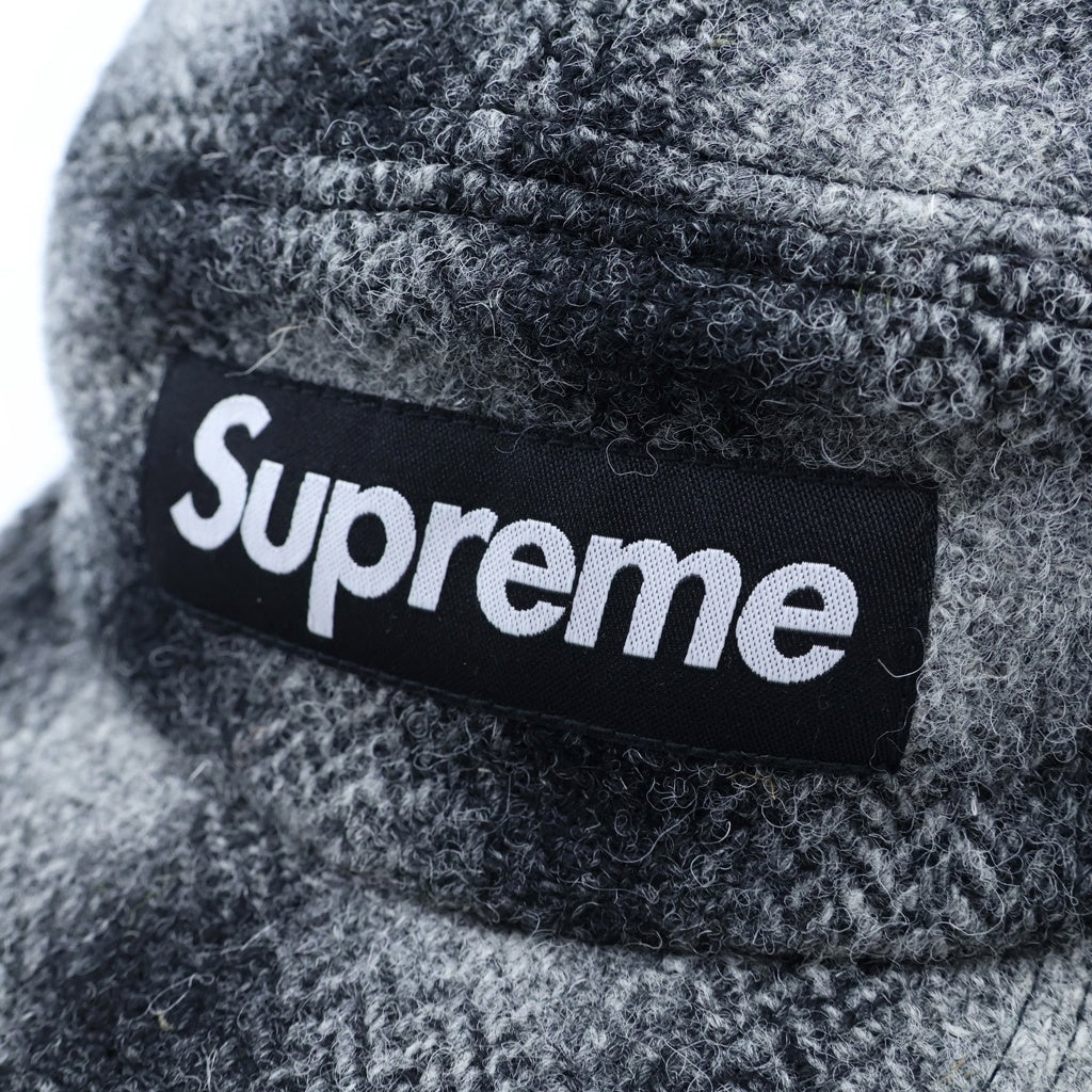 SUPREME(シュプリーム) ×25AW Harris Tweed Camp Cap ハリーズ ツイードキャンプ キャップ 帽子 ブラック