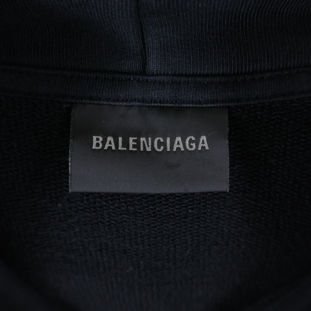 BALENCIAGA(バレンシアガ) 22AW リバースロゴ プリントデザイン フーデッド スウェット パーカー ブラック JP57 2022 02816