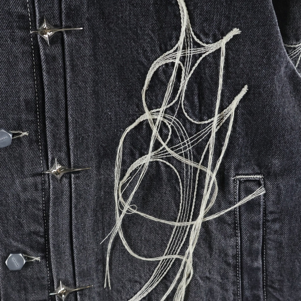 THUG CLUB(サグクラブ) 24SS Tribal Tree Denim Jacket トライバルツリー デニムジャケット ブラック TC24JK0802