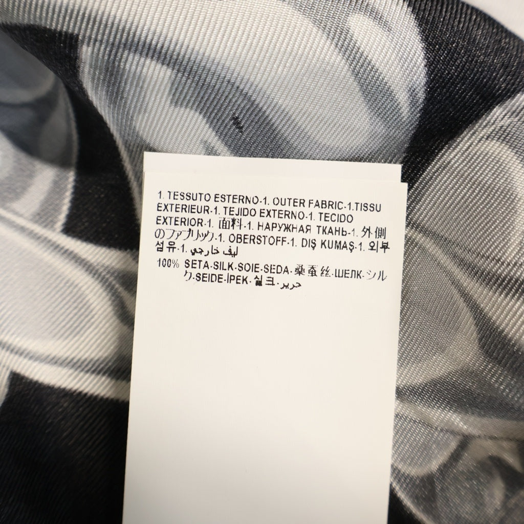 VERSACE(ヴェルサーチ) Silk Medusa Chain Shirt メデューサチェーンシャツ 開襟半袖シャツ 総柄 シルク ブラック 1003926 1A13397