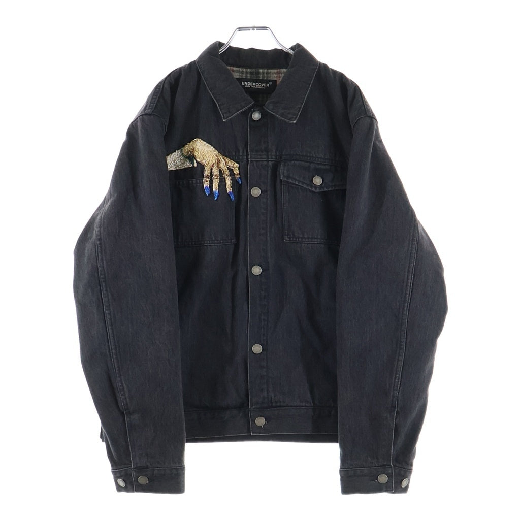 UNDERCOVER(アンダーカバー) 23AW HAND Denim Jacket UC2C4212 ハンドビーズ 裏シャギーCK 加工Gジャン ブラック