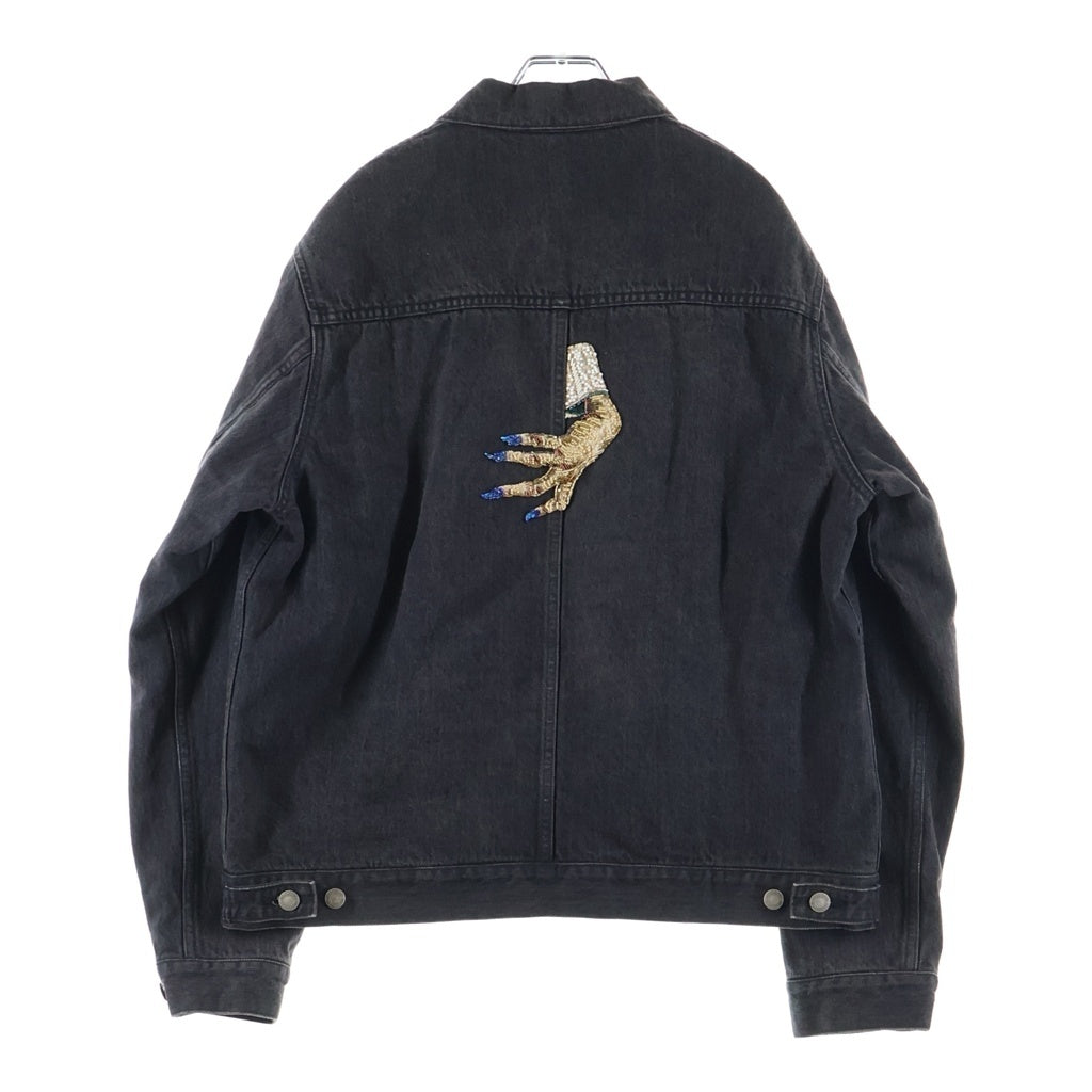 UNDERCOVER(アンダーカバー) 23AW HAND Denim Jacket UC2C4212 ハンドビーズ 裏シャギーCK 加工Gジャン ブラック