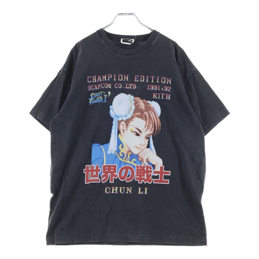 KITH(キス) 25AW ×Capcom Champion Edition Vintage Tee カプコン チャンピオンエディション プリントデザイン クルーネック 半袖Tシャツ カットソー ブラック 25-073-060-0106-4-0