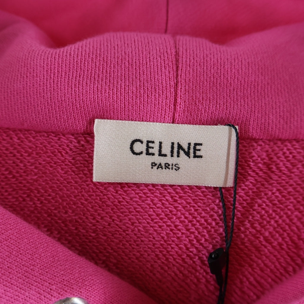 CELINE(セリーヌ) パームツリー スタッズ フーディー プルオーバーパーカー 2Y795670Q ピンク