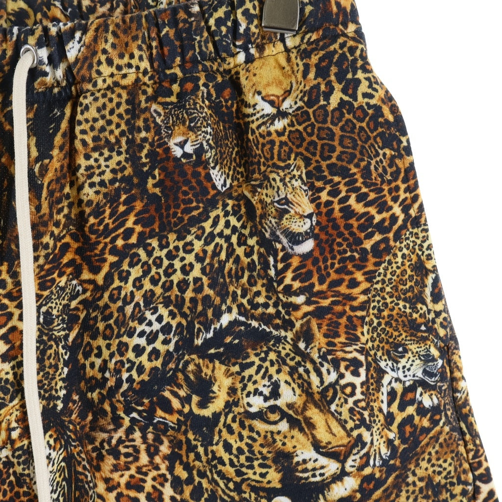 CELINE(セリーヌ) ワイドレッグ タイガープリント コットンジャージ ドローストリング ショートパンツ 2Z263437S マルチ