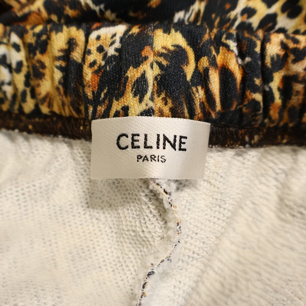 CELINE(セリーヌ) ワイドレッグ タイガープリント コットンジャージ ドローストリング ショートパンツ 2Z263437S マルチ