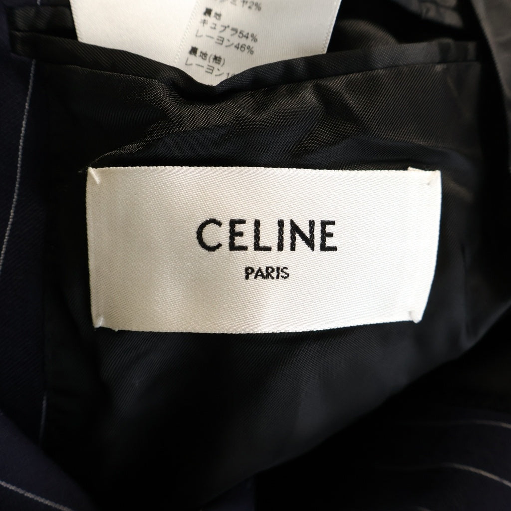 CELINE(セリーヌ) ストライプ ウール ボクシー ジャケット 2V16H399U ネイビー
