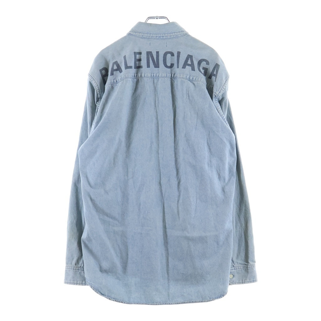 BALENCIAGA(バレンシアガ) 18SS BACK LOGO DENIM SHIRT バックロゴ デニムシャツ 長袖シャツ インディゴ 557578