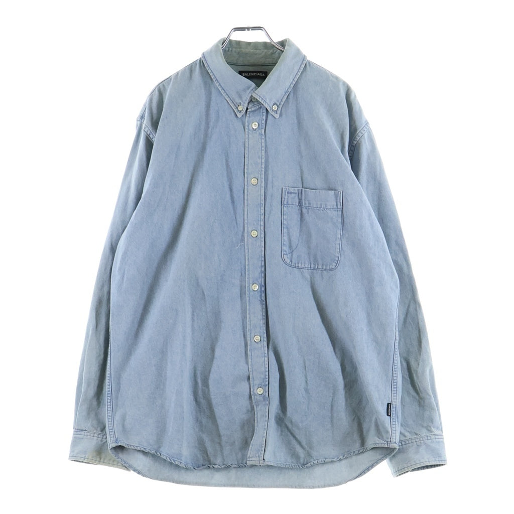 BALENCIAGA(バレンシアガ) 18SS BACK LOGO DENIM SHIRT バックロゴ デニムシャツ 長袖シャツ インディゴ 557578