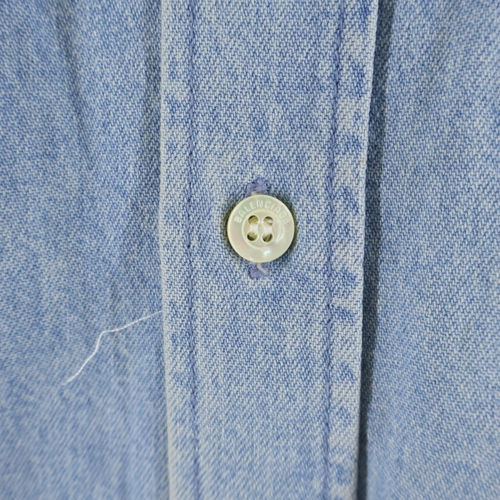 BALENCIAGA(バレンシアガ) 18SS BACK LOGO DENIM SHIRT バックロゴ デニムシャツ 長袖シャツ インディゴ 557578