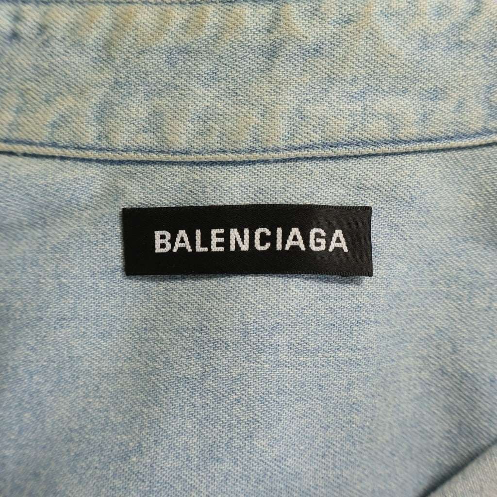 BALENCIAGA(バレンシアガ) 18SS BACK LOGO DENIM SHIRT バックロゴ デニムシャツ 長袖シャツ インディゴ 557578