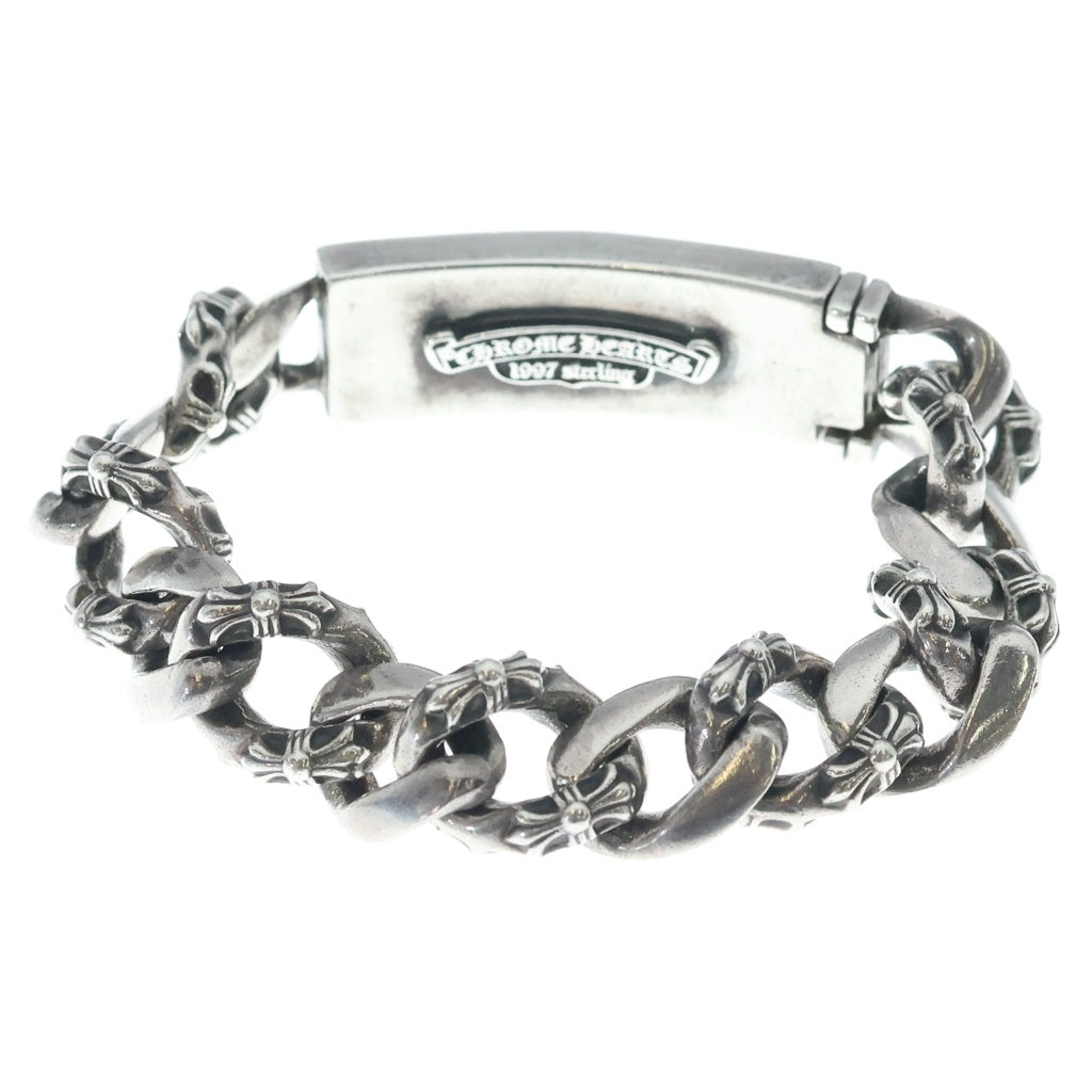 CHROME HEARTS(クロムハーツ) ID FLORAL CRS フローラルクロスIDファンシーリンク ブレスレット 13LINK シルバー BCA166