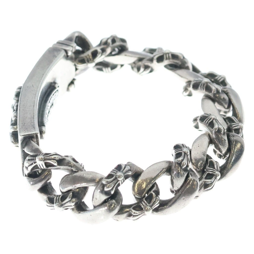 CHROME HEARTS(クロムハーツ) ID FLORAL CRS フローラルクロスIDファンシーリンク ブレスレット 13LINK シルバー BCA166