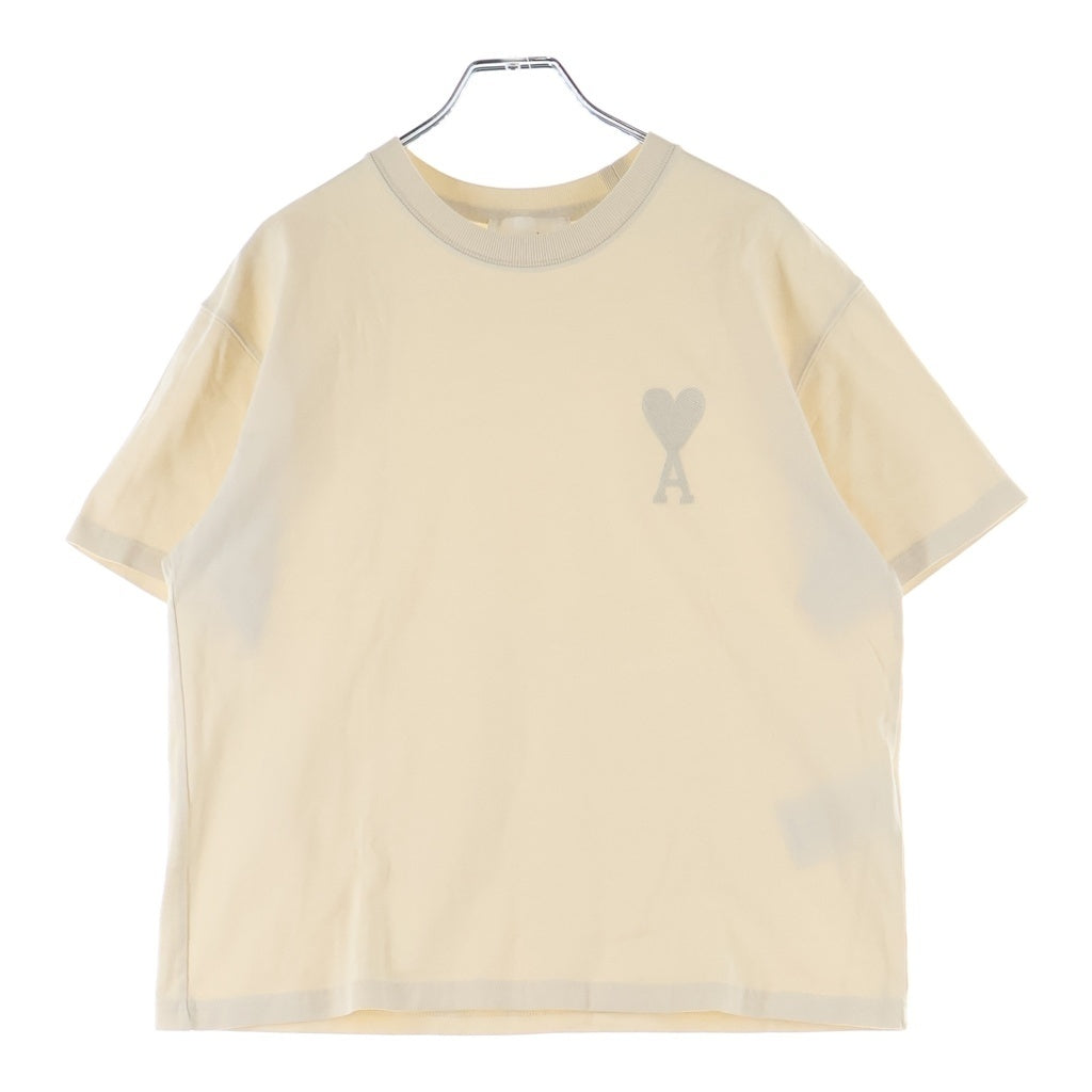 AMI Alexandre Mattiussi(アミアレクサンドルマテュッシ) T-Shirt ハートロゴ刺繍 半袖Tシャツ ベージュ UTS002.726