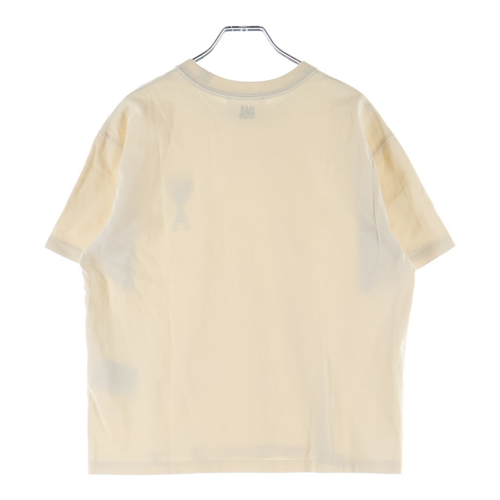 AMI Alexandre Mattiussi(アミアレクサンドルマテュッシ) T-Shirt ハートロゴ刺繍 半袖Tシャツ ベージュ UTS002.726