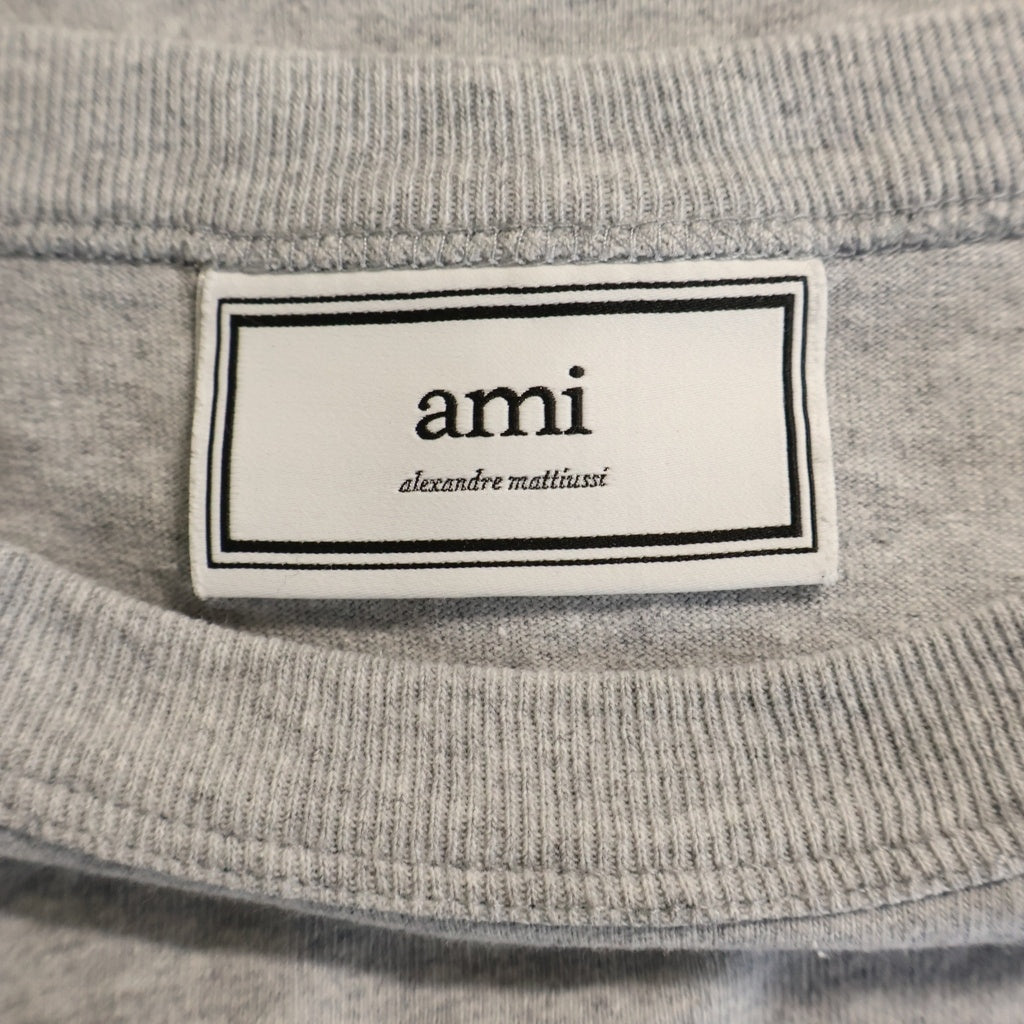 AMI Alexandre Mattiussi(アミアレクサンドルマテュッシ) T-Shirt ハートロゴ刺繍 半袖Tシャツ グレー H18J106.720