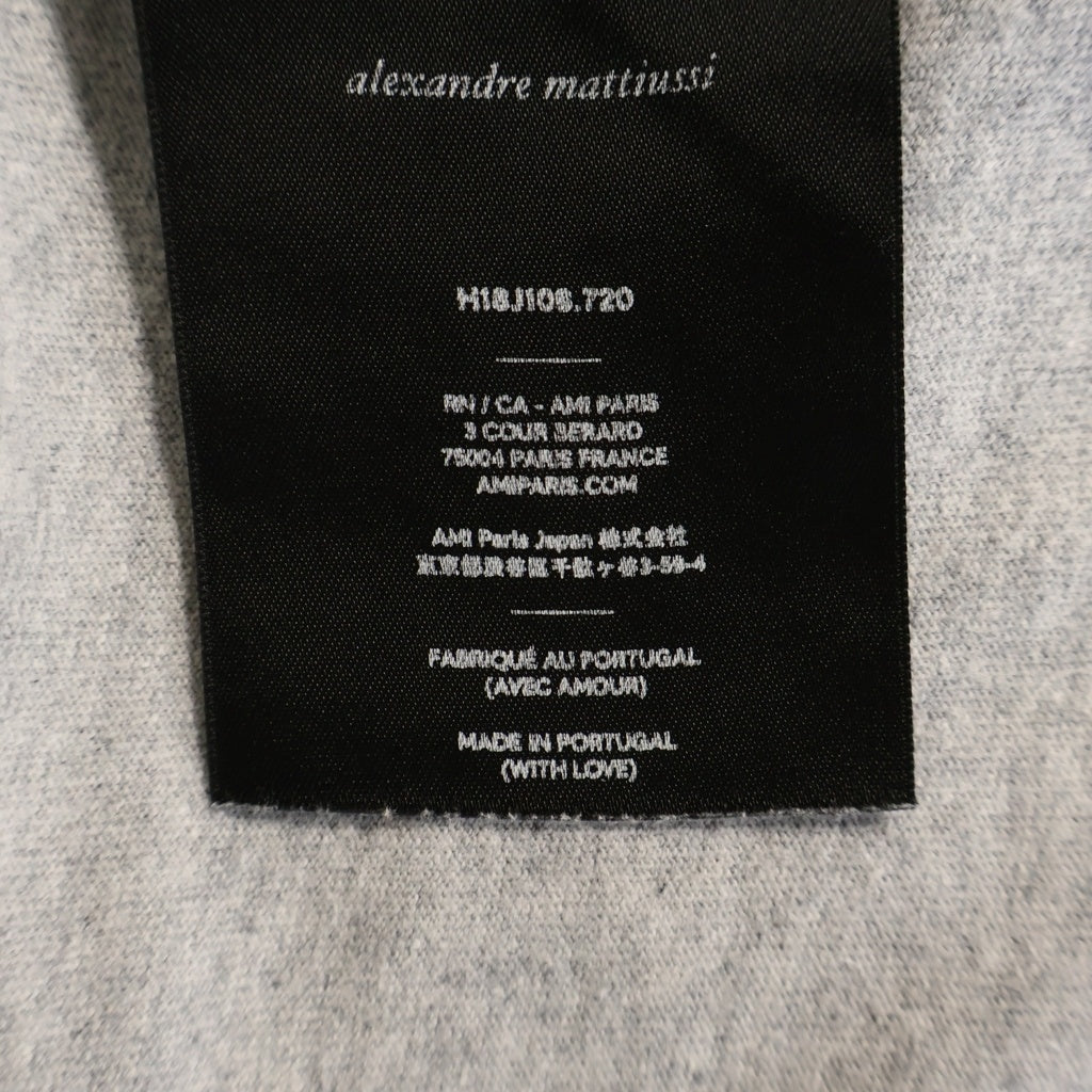 AMI Alexandre Mattiussi(アミアレクサンドルマテュッシ) T-Shirt ハートロゴ刺繍 半袖Tシャツ グレー H18J106.720