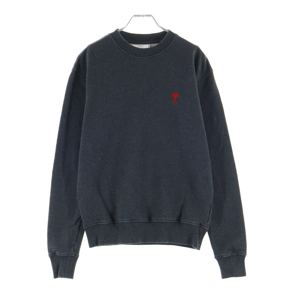 AMI Alexandre Mattiussi(アミアレクサンドルマテュッシ) Sweatshirt ハートロゴ刺繍 クルーネックスウェットトレーナー グレー H20HJ007.730