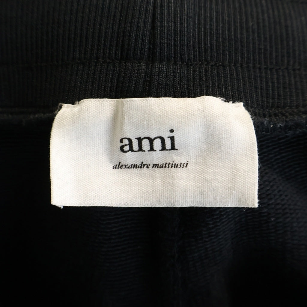 AMI Alexandre Mattiussi(アミアレクサンドルマテュッシ) Sweat Track Pants ハートロゴ刺繍 スウェットパンツ ブラック UTR202.747