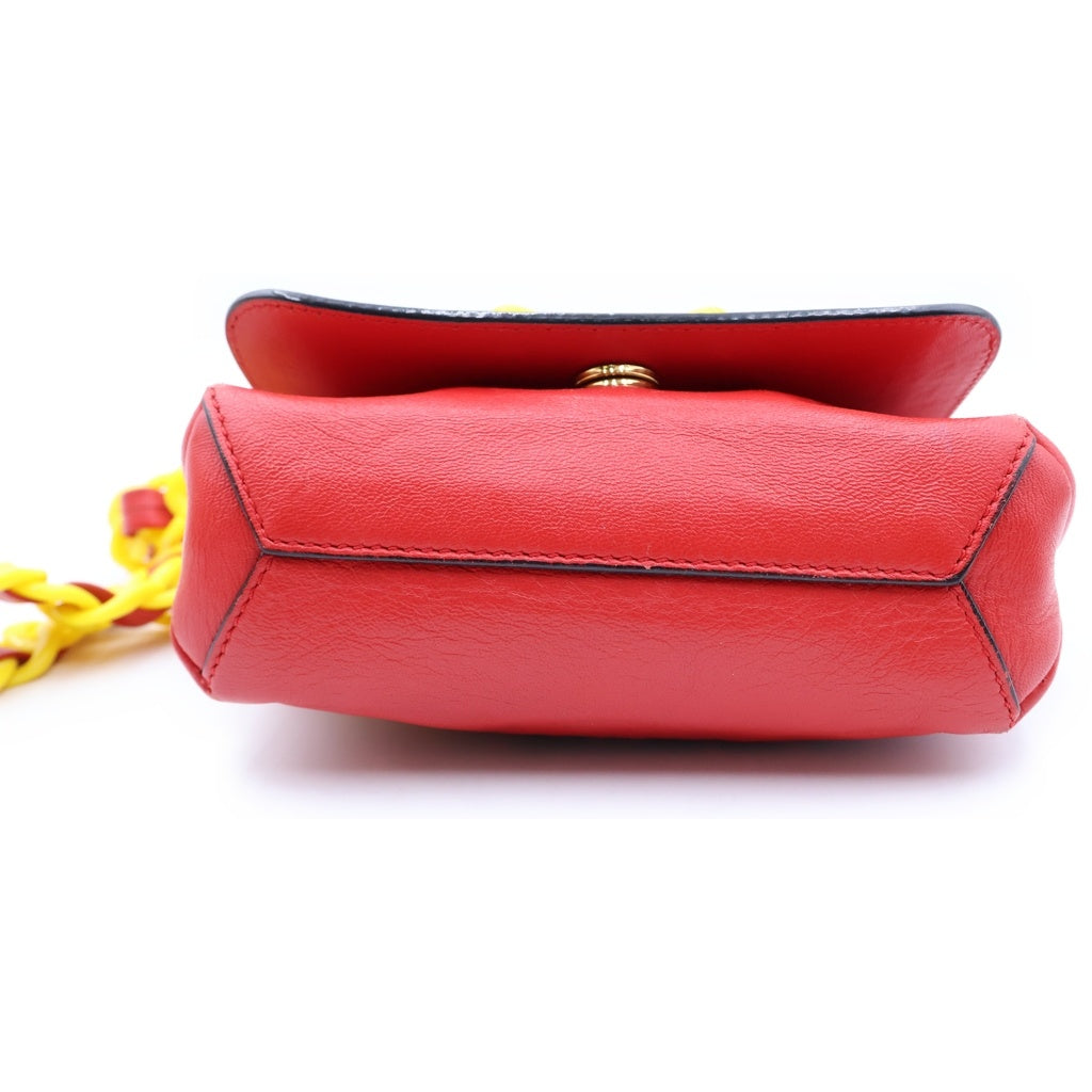 MOSCHINO(モスキーノ) McDonald's Shoulder Bag マクドナルド レザーショルダーバッグ レッド レディース