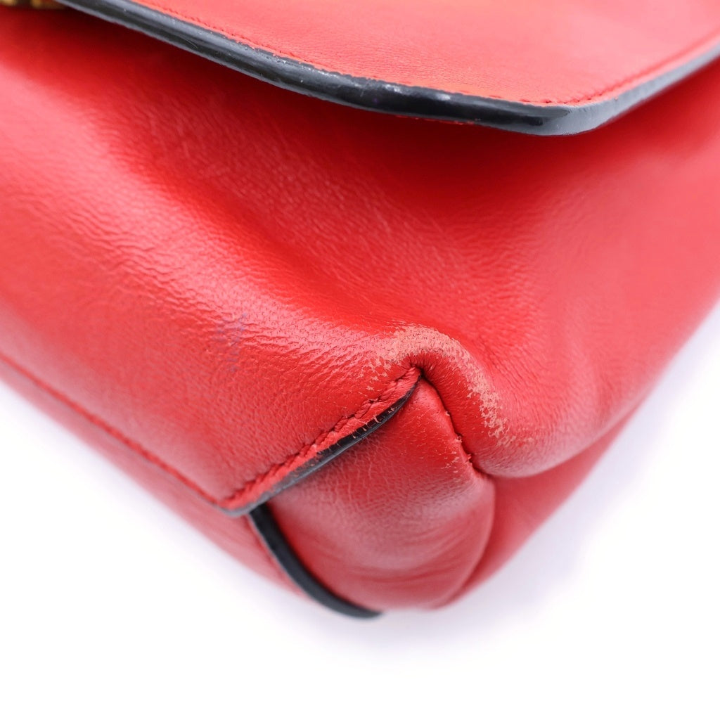 MOSCHINO(モスキーノ) McDonald's Shoulder Bag マクドナルド レザーショルダーバッグ レッド レディース