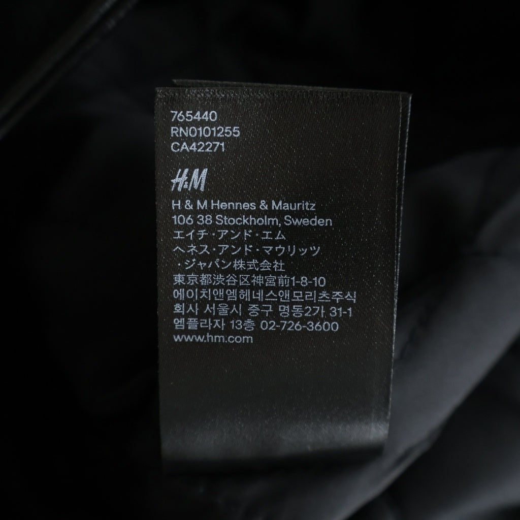 VERSACE(ヴェルサーチ) ×H&M Leather Long Coat スタッズ装飾 レザーロングコート ブラック レディース