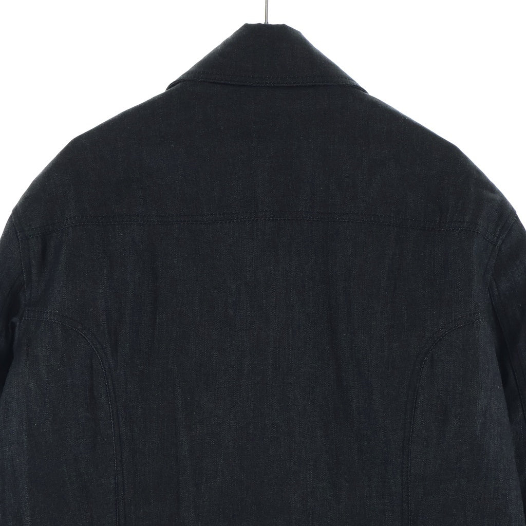 VERSACE(ヴェルサーチ) Double Riders Jacket デニム切替 ダブルライダースジャケット ブラック