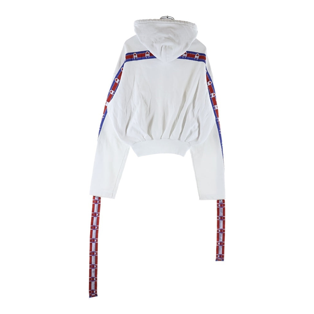 VETEMENTS(ヴェトモン) 17SS ×Champion Tape Zip Up Hoodie チャンピオン テープ ジップアップスウェットパーカー フーディー ホワイト MSS17CH17