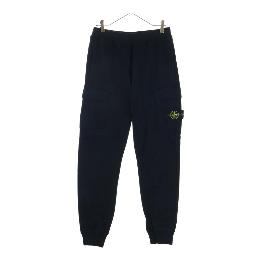 STONE ISLAND(ストーンアイランド) Sweat Cargo Pants ロゴワッペン スウェットカーゴパンツ ブラック 681561760