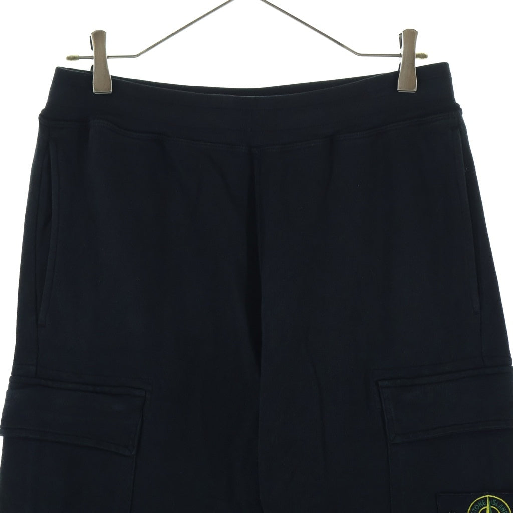 STONE ISLAND(ストーンアイランド) Sweat Cargo Pants ロゴワッペン スウェットカーゴパンツ ブラック 681561760