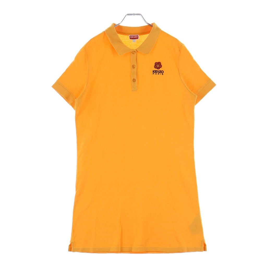 KENZO(ケンゾー) Mini Polo Dress ロゴ刺繍 半袖ポロシャツ ドレス オレンジ レディース FC62RO7074PU