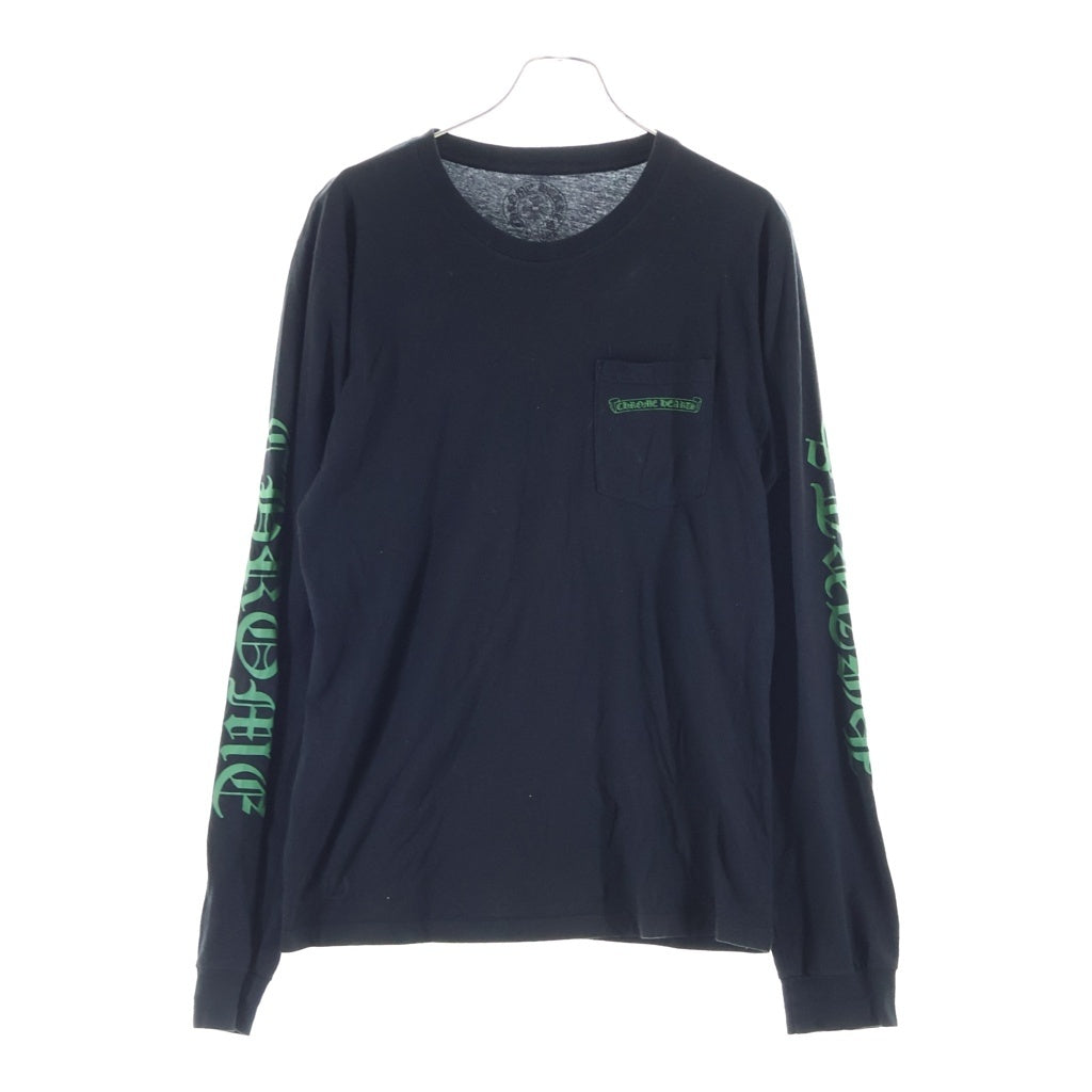 CHROME HEARTS(クロムハーツ) セメタリークロス 背面プリント ロングスリーブTシャツ 長袖Tシャツ カットソー ブラック/グリーン