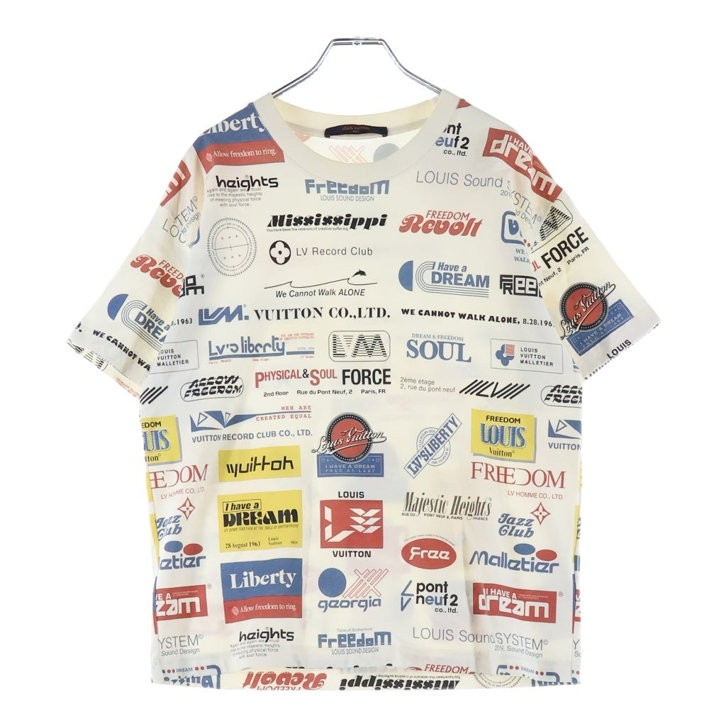 LOUIS VUITTON(ルイヴィトン) 19AW All Over Logo Tee オールオーバー ロゴプリント 半袖Tシャツ ホワイト RM192M NPG HHY20WW