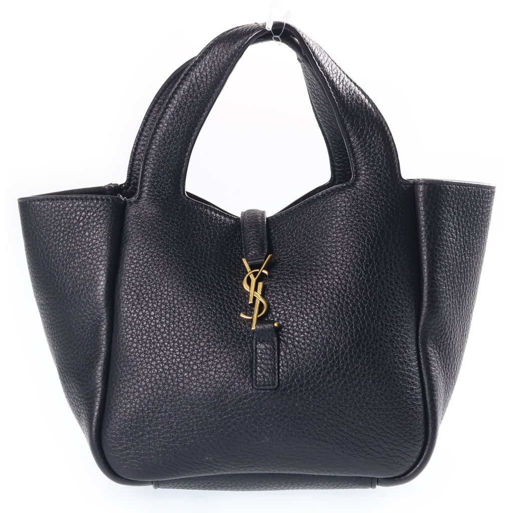 SAINT LAURENT PARIS(サンローランパリ) LE 5 A 7 ル サンカセット ベイビーベア グレインレザー2WAY ショルダーバッグ ブラック レディース