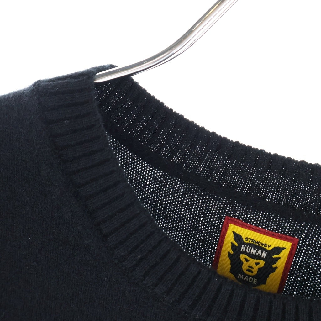 HUMAN MADE(ヒューマンメイド) x KAWS Made Knit Sweater Kids ×カウズ ロゴニット セーター キッズ ブラック XX26CS005