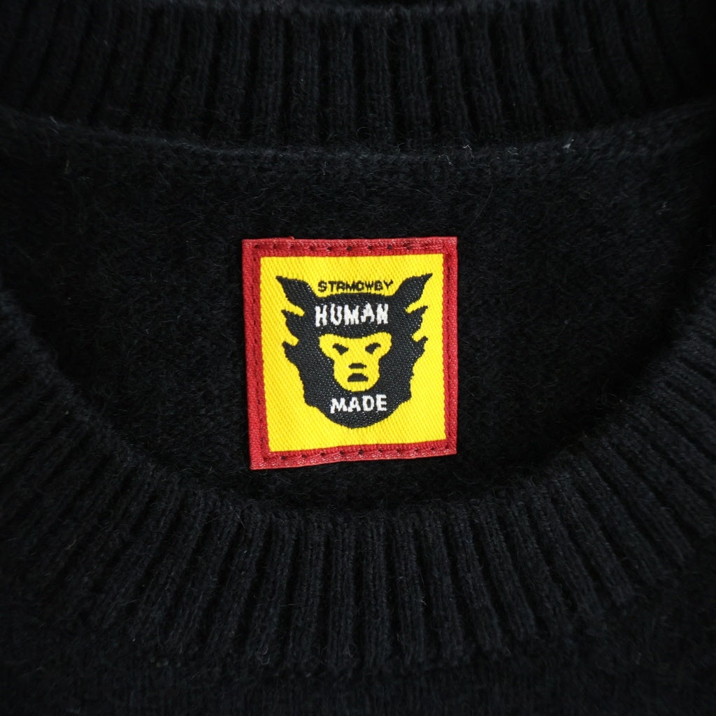 HUMAN MADE(ヒューマンメイド) x KAWS Made Knit Sweater Kids ×カウズ ロゴニット セーター キッズ ブラック XX26CS005