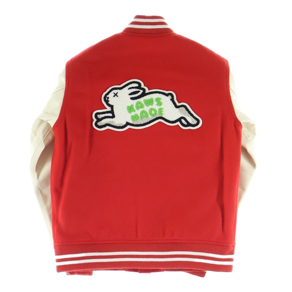 HUMAN MADE(ヒューマンメイド) 23AW ×KAWS VARSITY JACKET KIDS ×カウズ バーシティジャケット スタジャン レッド XX26JK007