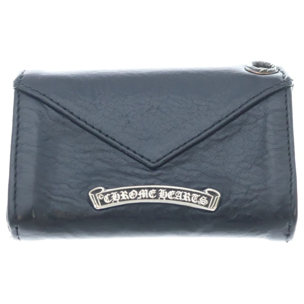CHROME HEARTS(クロムハーツ) TINY WALLET タイニーレザーウォレット CHプラスボタン 財布 ブラック BCA372