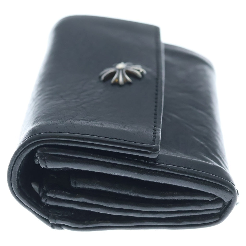 CHROME HEARTS(クロムハーツ) TINY WALLET タイニーレザーウォレット CHプラスボタン 財布 ブラック BCA372