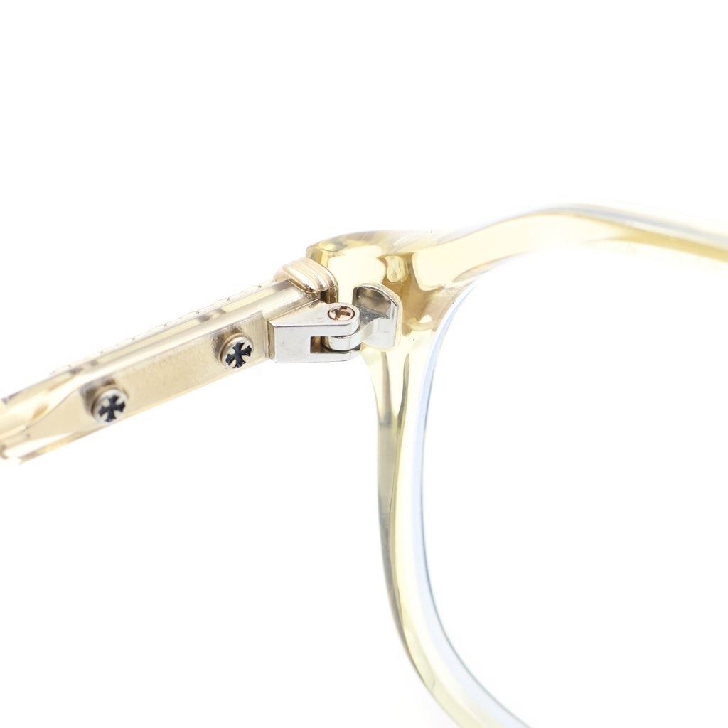 CHROME HEARTS(クロムハーツ) ZIPHER クリアフレーム ダブルブリッジサングラス 眼鏡 アイウェア ゴールド ※度入り