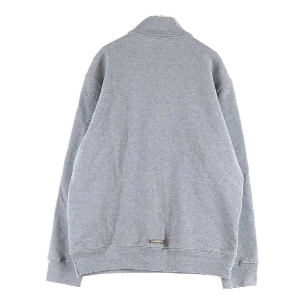 CHROME HEARTS(クロムハーツ) GYN U PAPER JAM 1/2 ZP PLVR クロスパッチハーフジップスウェット グレー