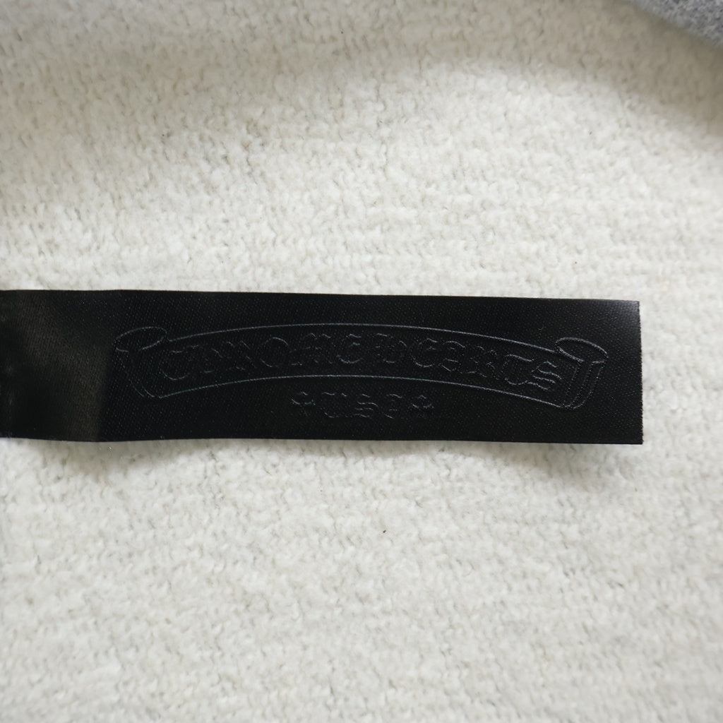 CHROME HEARTS(クロムハーツ) GYN U PAPER JAM 1/2 ZP PLVR クロスパッチハーフジップスウェット グレー
