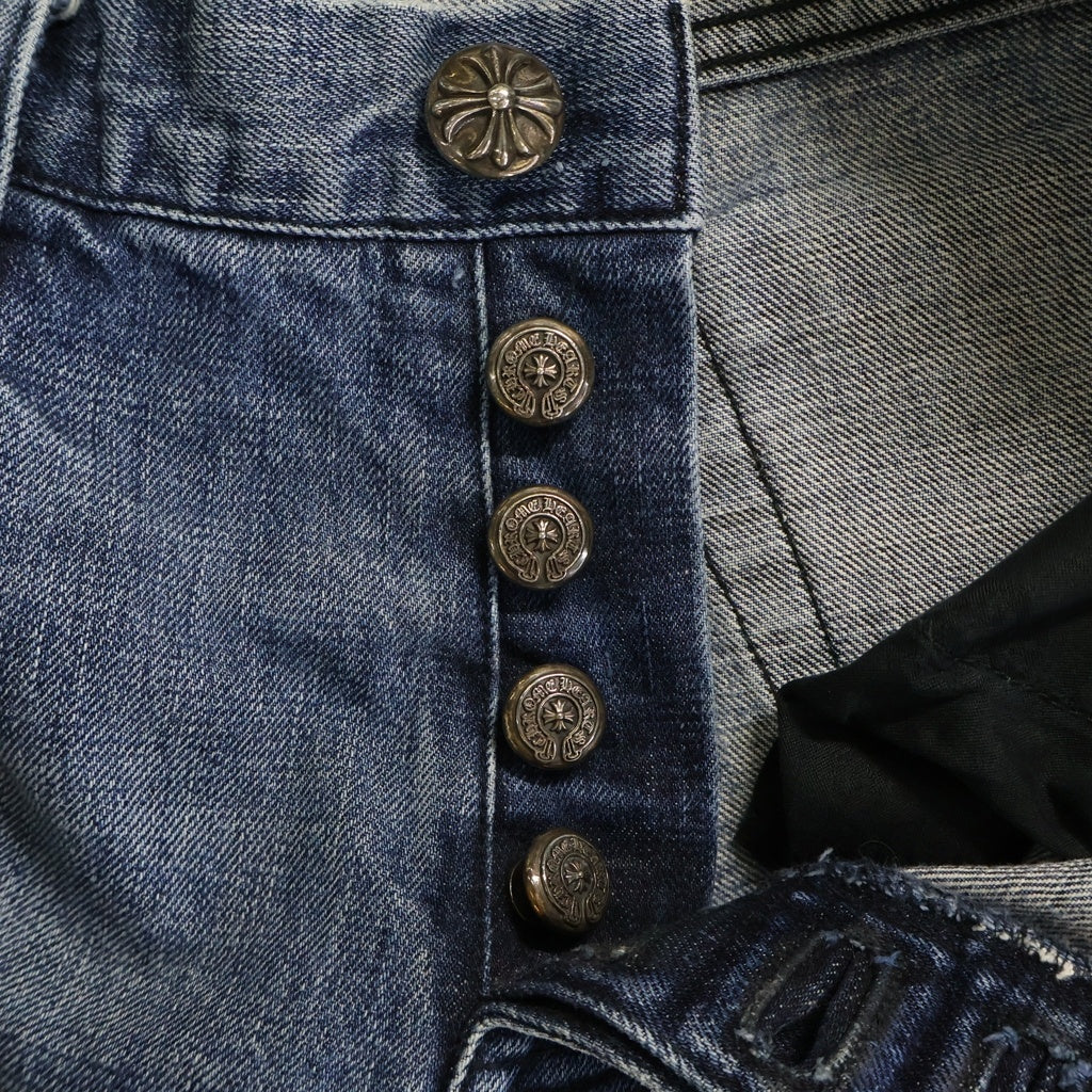 CHROME HEARTS(クロムハーツ) OLD 5PKT DENIM PANTS オールド クロスボール ボタンフライ デニムパンツ インディゴ