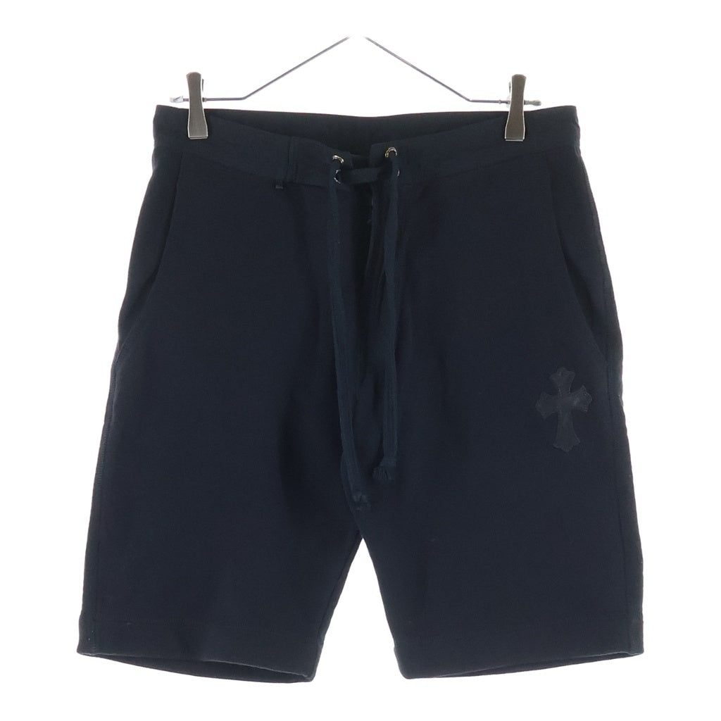 CHROME HEARTS(クロムハーツ) 1CROSS PATCH SWEAT SHORTS クロスパッチ ナイロン切替 スウェットハーフパンツ ショーツ ブラック